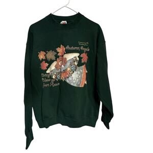 Vintage Leavenworth WA "Autumn Angels" Crew Neck Sweater Sz L Blessings Heaven